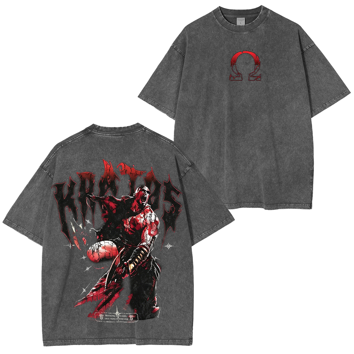 God Of War Oversized Unisex Washed T-Shirt
