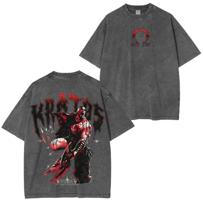 God Of War Oversized Unisex Washed T-Shirt