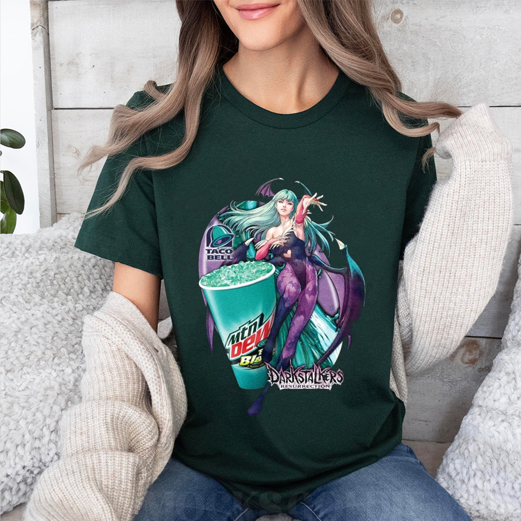 Taco Bell Baja Blast Darkstalkers Resurrection Oversized T-shirt/Crewneck/Hoodie