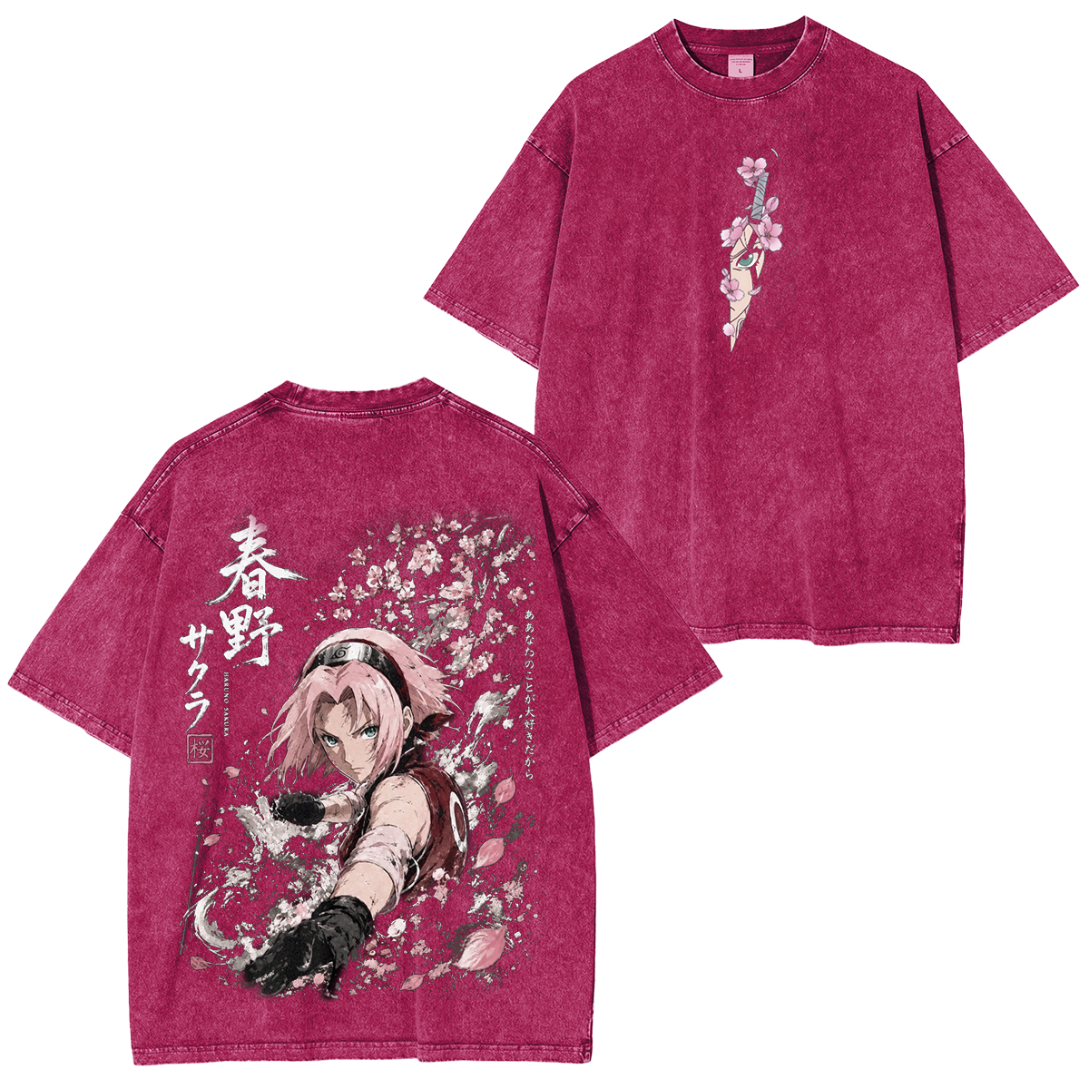 Naruto Sakura Unisex Washed T-Shirt