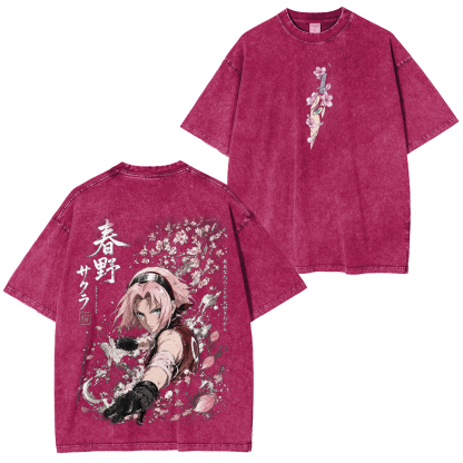 Naruto Sakura Unisex Washed T-Shirt