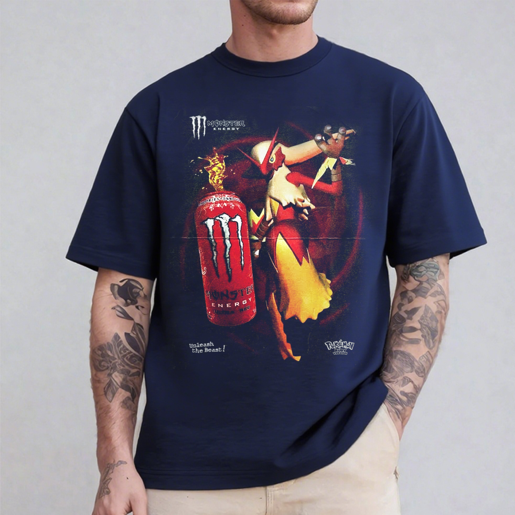 Monster lit the fire in Blaziken Oversized T-shirt/Crewneck/Hoodie