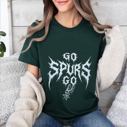 GO SPURS GO San Antonio Spurs Metal Font Voltage Oversized T-shirt/Crewneck/Hoodie