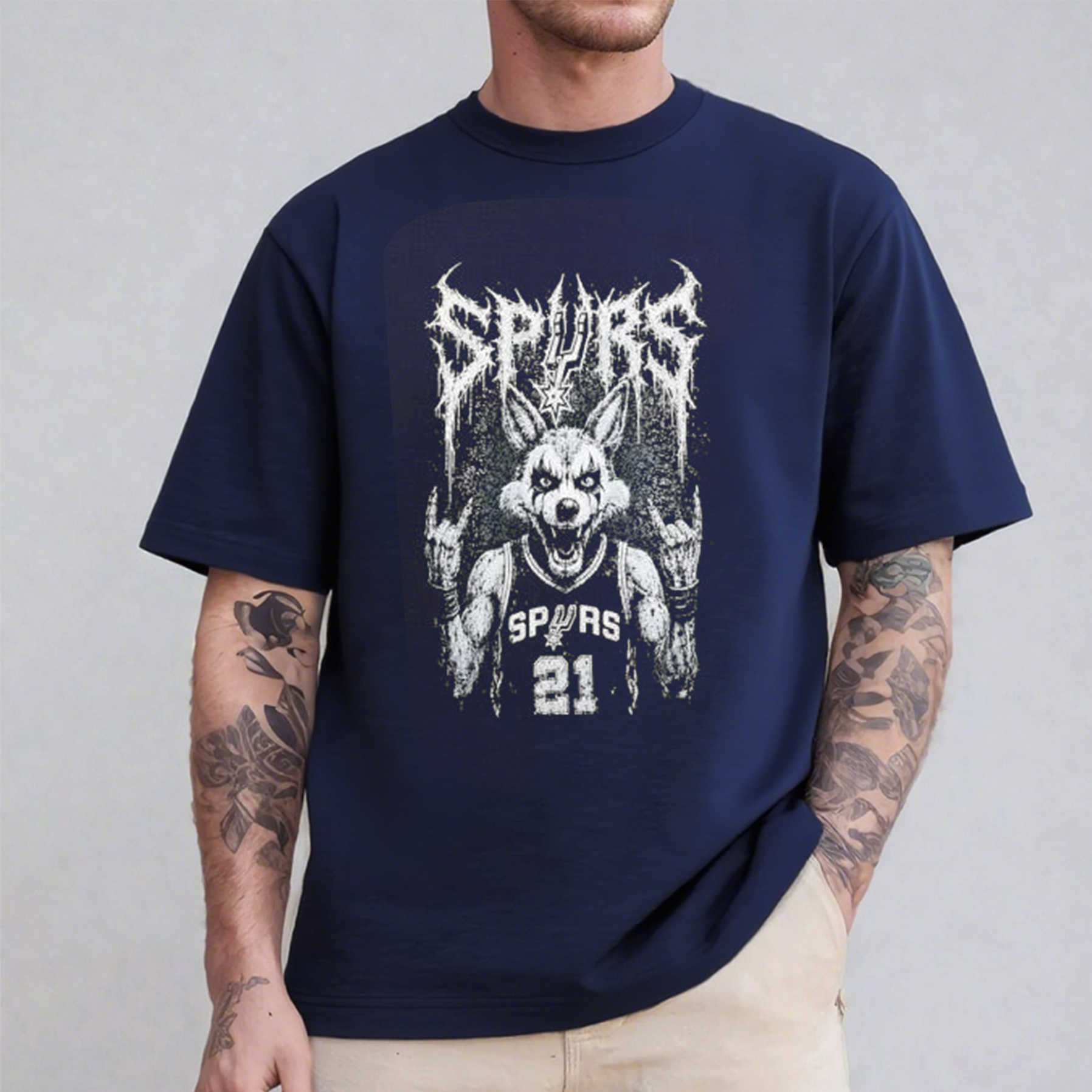 San Antonio Spurs Death Metal Coyote Rock On 21  Oversized T-shirt/Crewneck/Hoodie