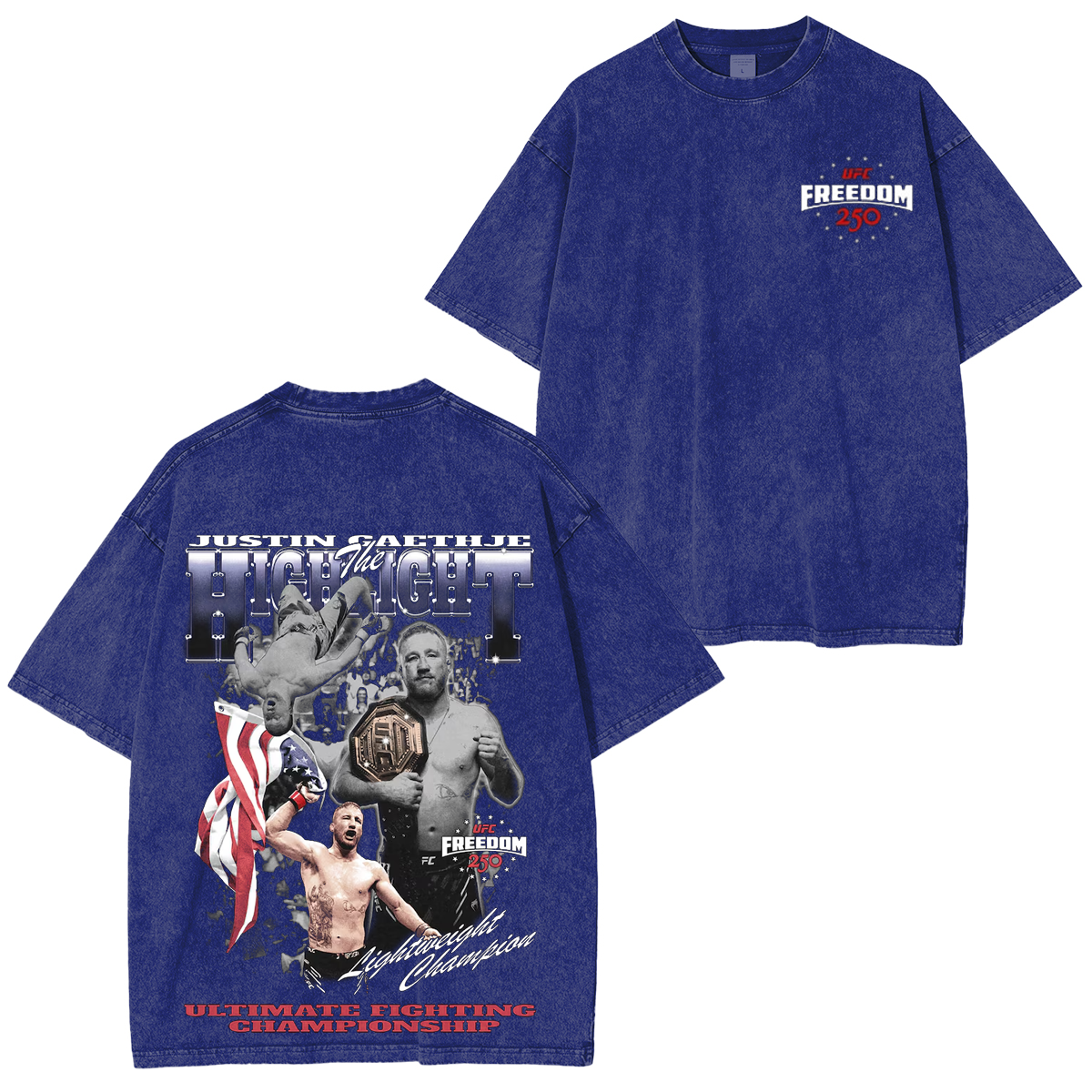 UFC Justin Gaethje UFC Freedom 250 Unisex Washed T-Shirt