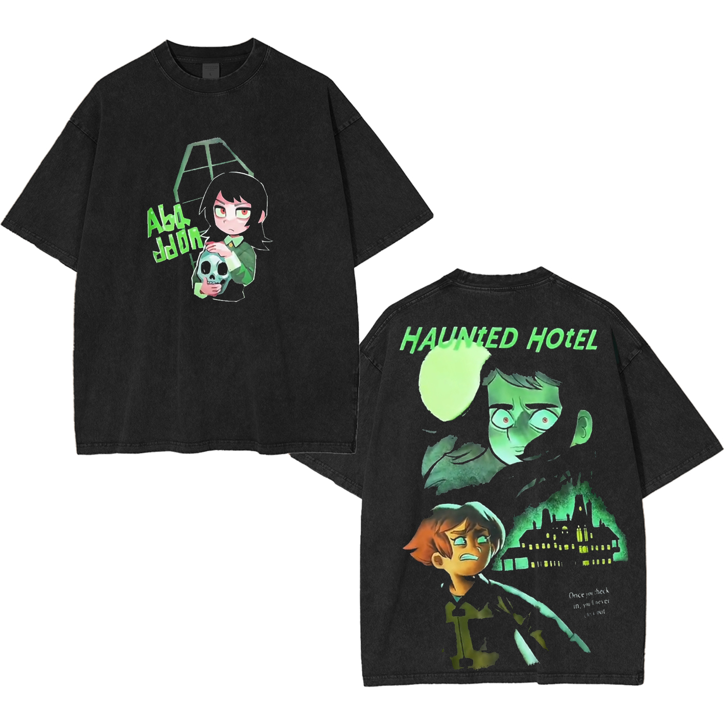 Haunted Hotel Unisex Washed T-Shirt