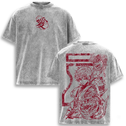 Gaara Naruto Anime Unisex Washed T-Shirt