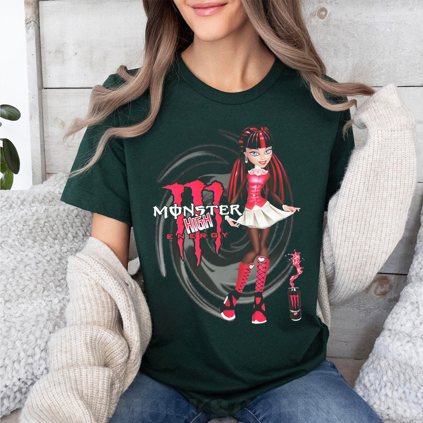 Draculaura doll&Monster Energy Oversized T-shirt/Crewneck/Hoodie