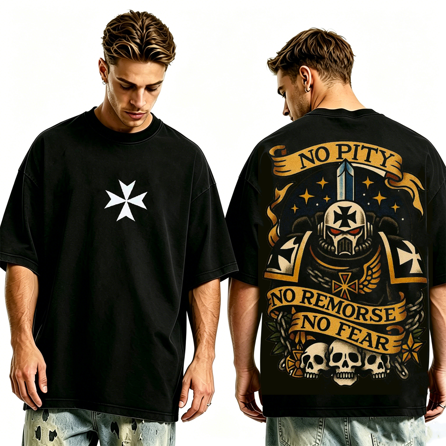 Black Templars No Pity  Washed T-shirt/Crewneck/Hoodie