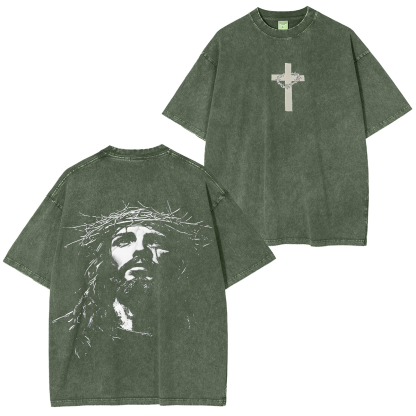 Vintage Washed Jesus Unisex Washed T-Shirt