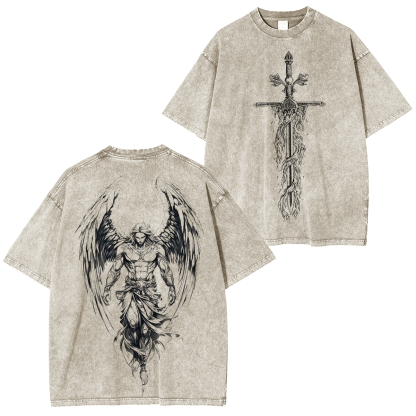 Archangel Michael: Transform Your Style with Power Unisex Washed T-Shirt