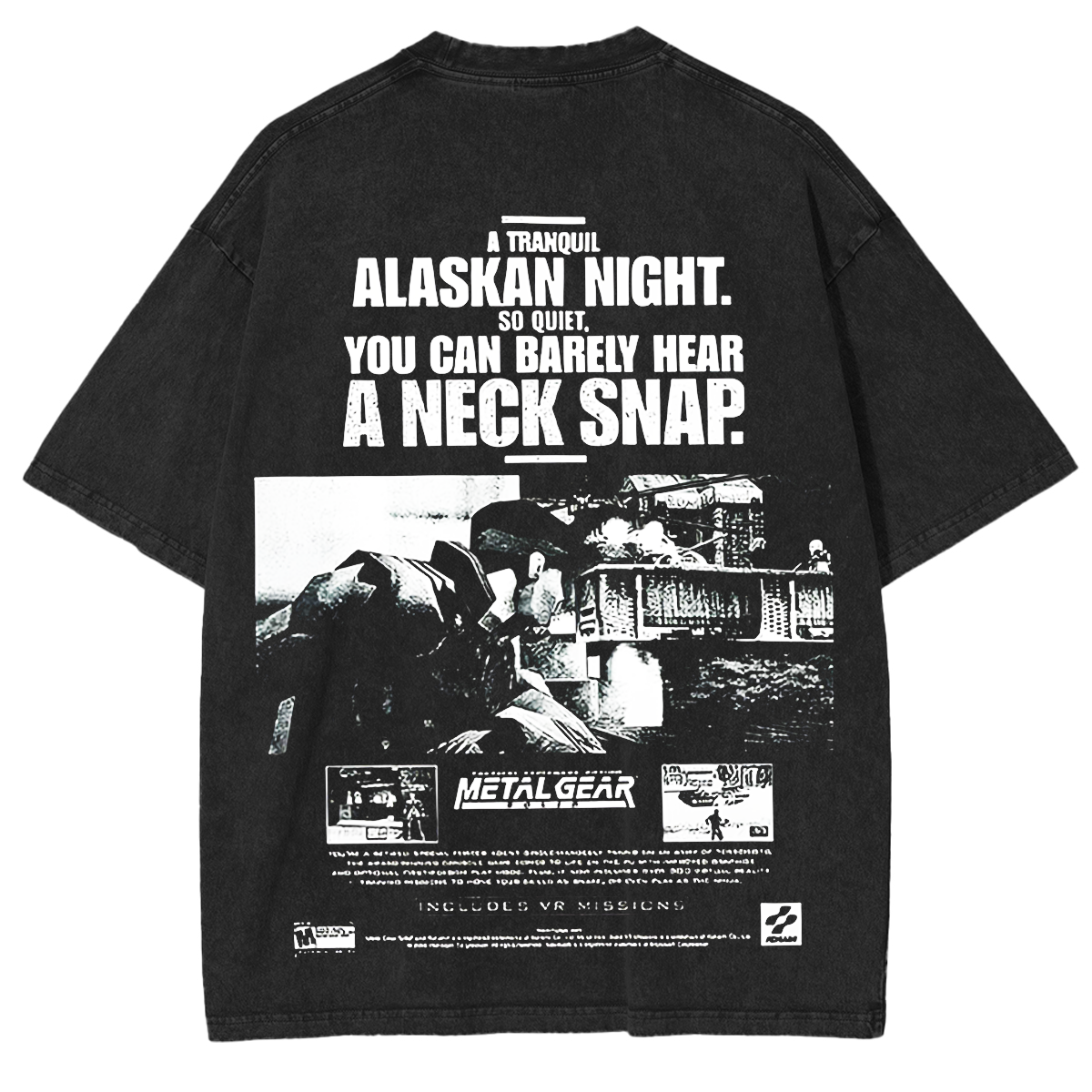 Metal Gear Solid Alaskan night Snake Washed T-shirt