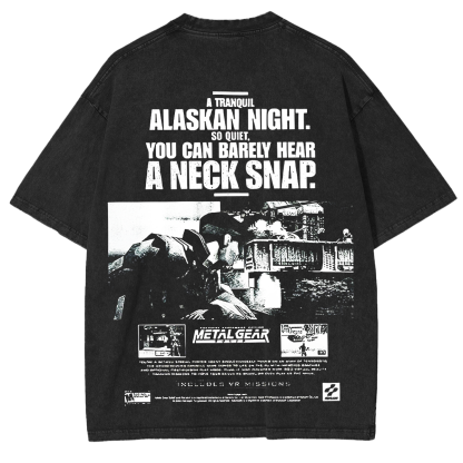Metal Gear Solid Alaskan night Snake Washed T-shirt