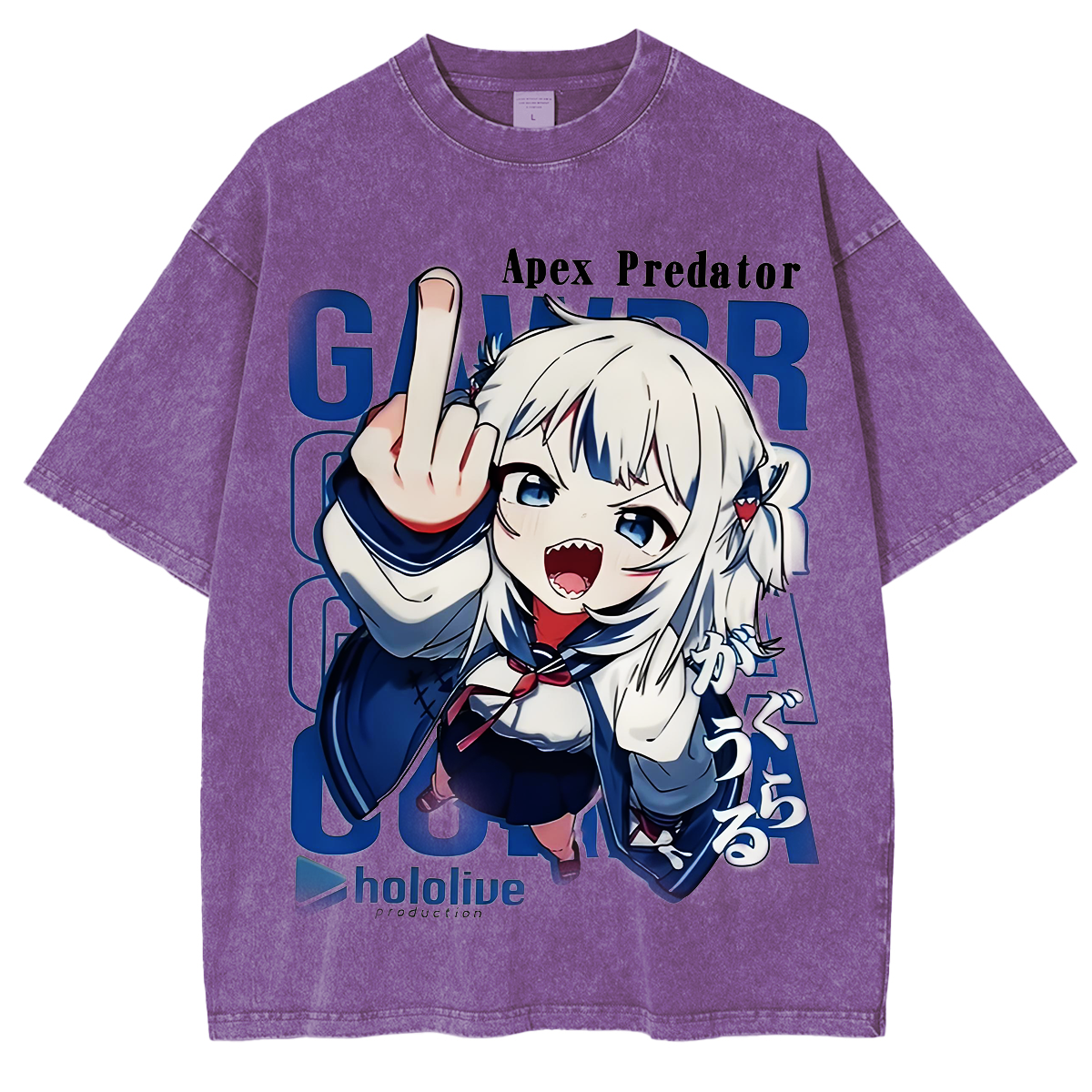 Gawr Gura Waifu Hololive Unisex Washed T-Shirt