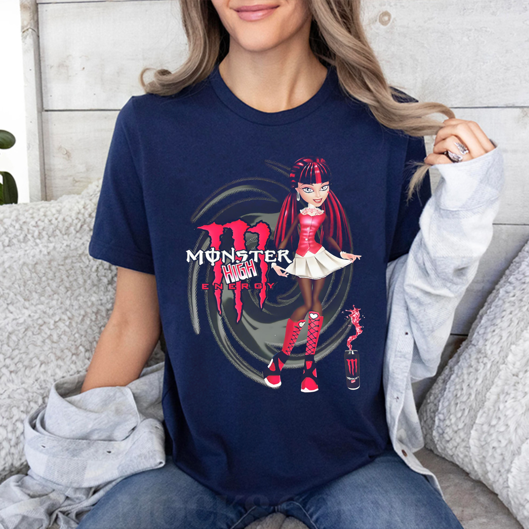 Draculaura doll&Monster Energy Oversized T-shirt/Crewneck/Hoodie