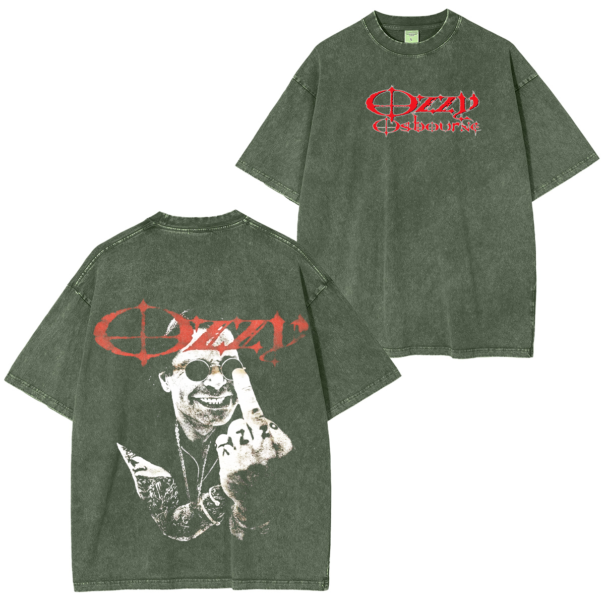 Ozzy OsBourne Middle Finger Cotton Black T-Shirt