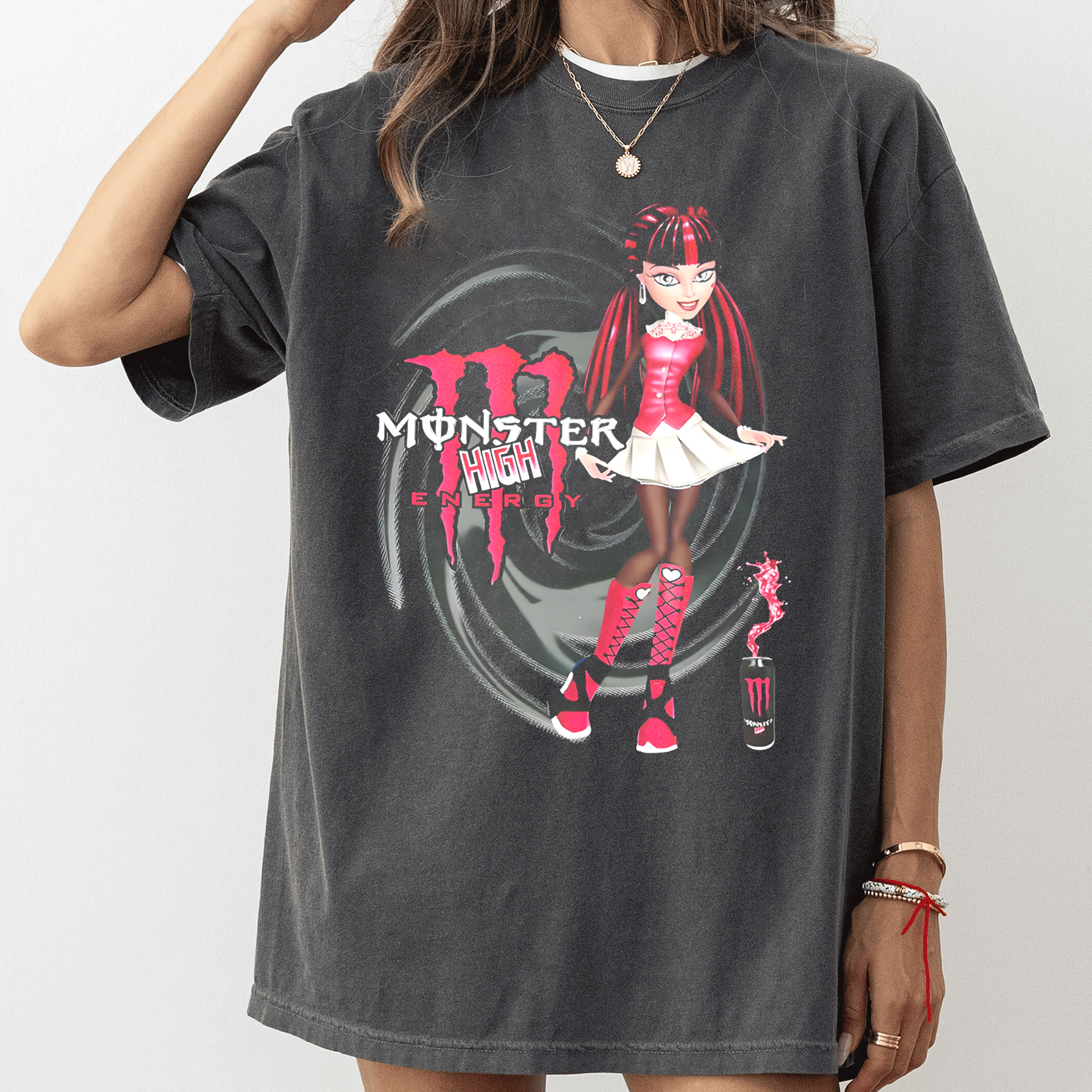 Draculaura doll&Monster Energy Oversized T-shirt/Crewneck/Hoodie