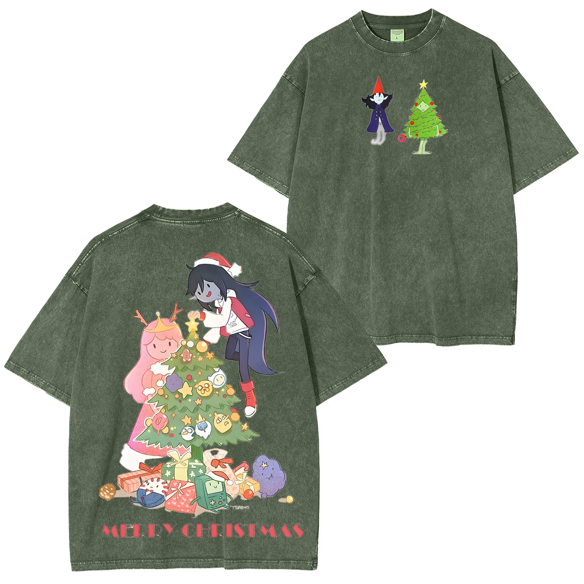 Adventure Time Christmas Vintage Washed T-shirt/Crewneck/Hoodie