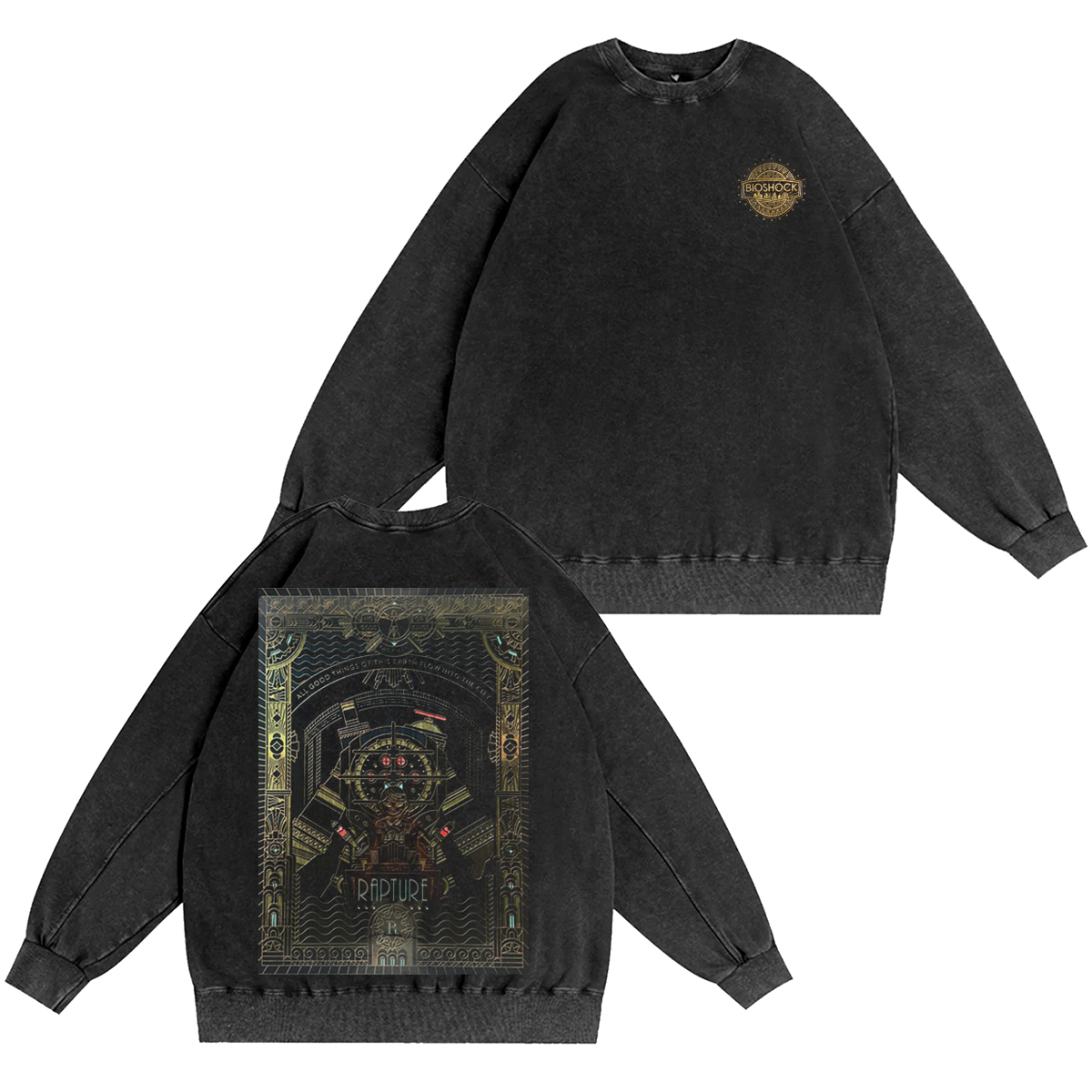 BioShock Would You Kindly Big Daddy Vintage Washed T-shirt/Crewneck/Hoodie