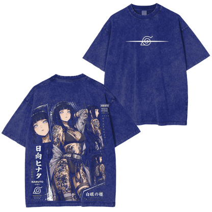 Naruto Hinata Vintage Unisex  Washed T-Shirt