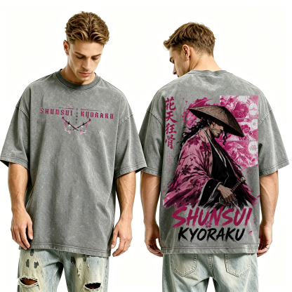 Bleach Shunsui Kyoraku washed T-shirt/Crewneck/Hoodie