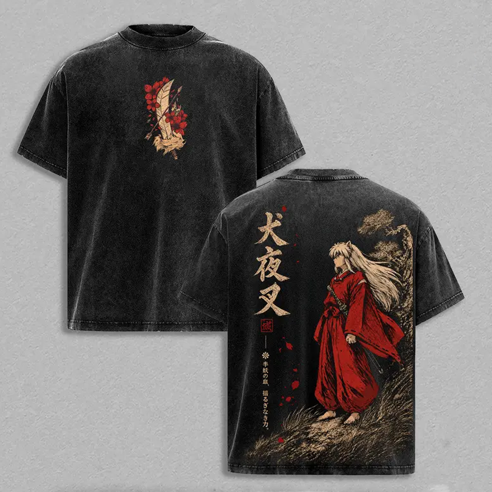 Inuyasha Anime inspired Graphic Unisex Washed T-Shirt