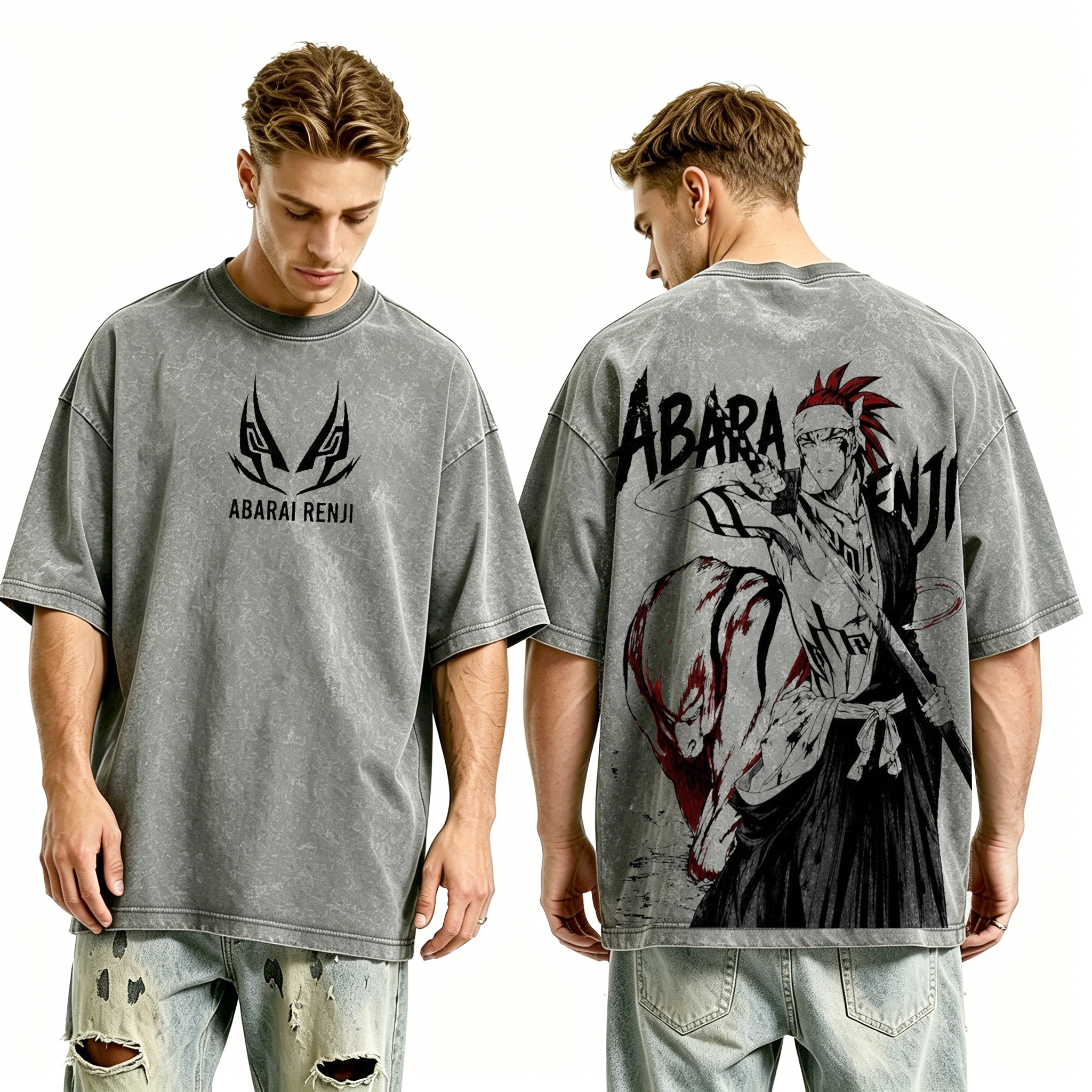 Renji Abarai, Bleach Anime Unisex Washed T-Shirt