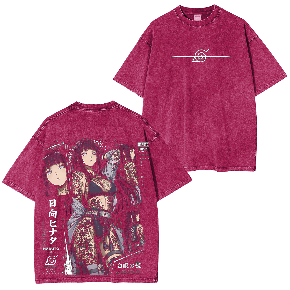 Naruto Hinata Vintage Unisex  Washed T-Shirt