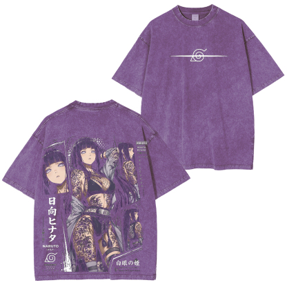 Naruto Hinata Vintage Unisex  Washed T-Shirt