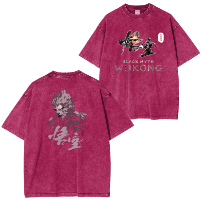 Black Myth Zhong Kui Nanatsu no Taizai Vintage Unisex Washed T-Shirt