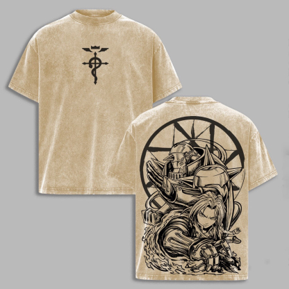 Fullmetal Alchemist Elric Brothers Double Vintage Washed T-shirt/Crewneck/Hoodie