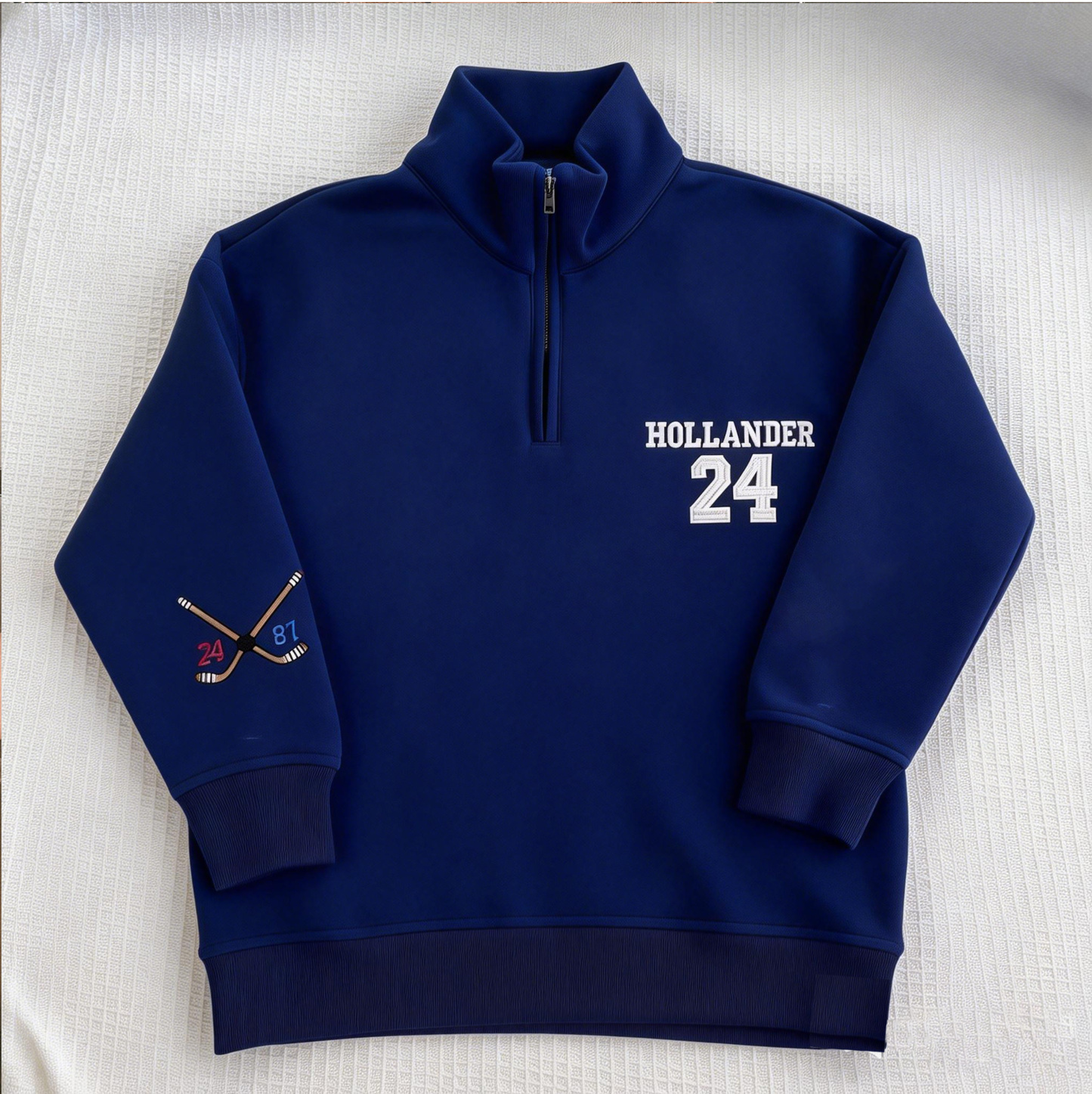 Team Hollanov Embroidered Premium Quarter-Zip Sweater