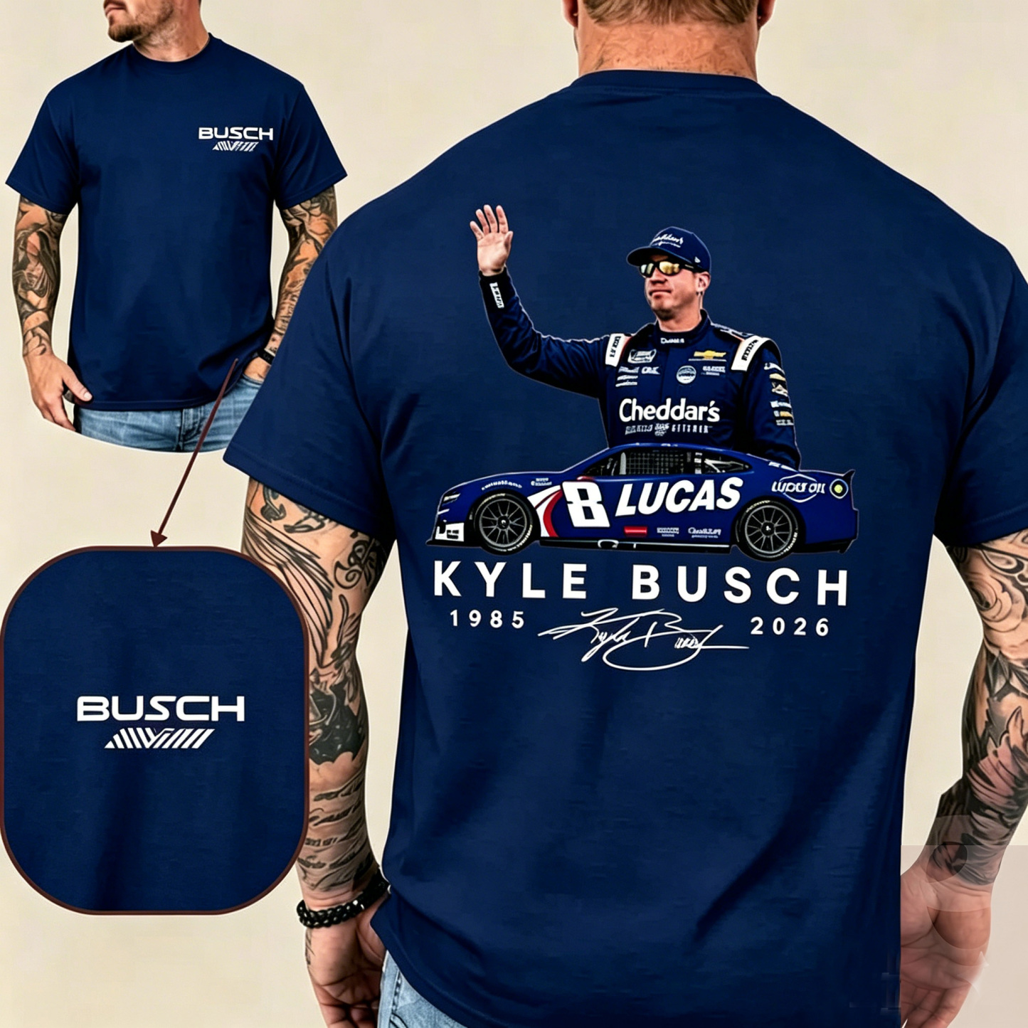 Vintage Kyle Busch Memorial 1985-2026 Unisex Shirts/Crewneck/Hoodie
