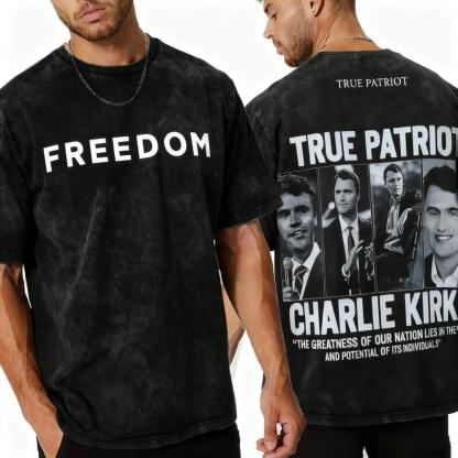 Charlie Kirk Freedom Print T-Shirt