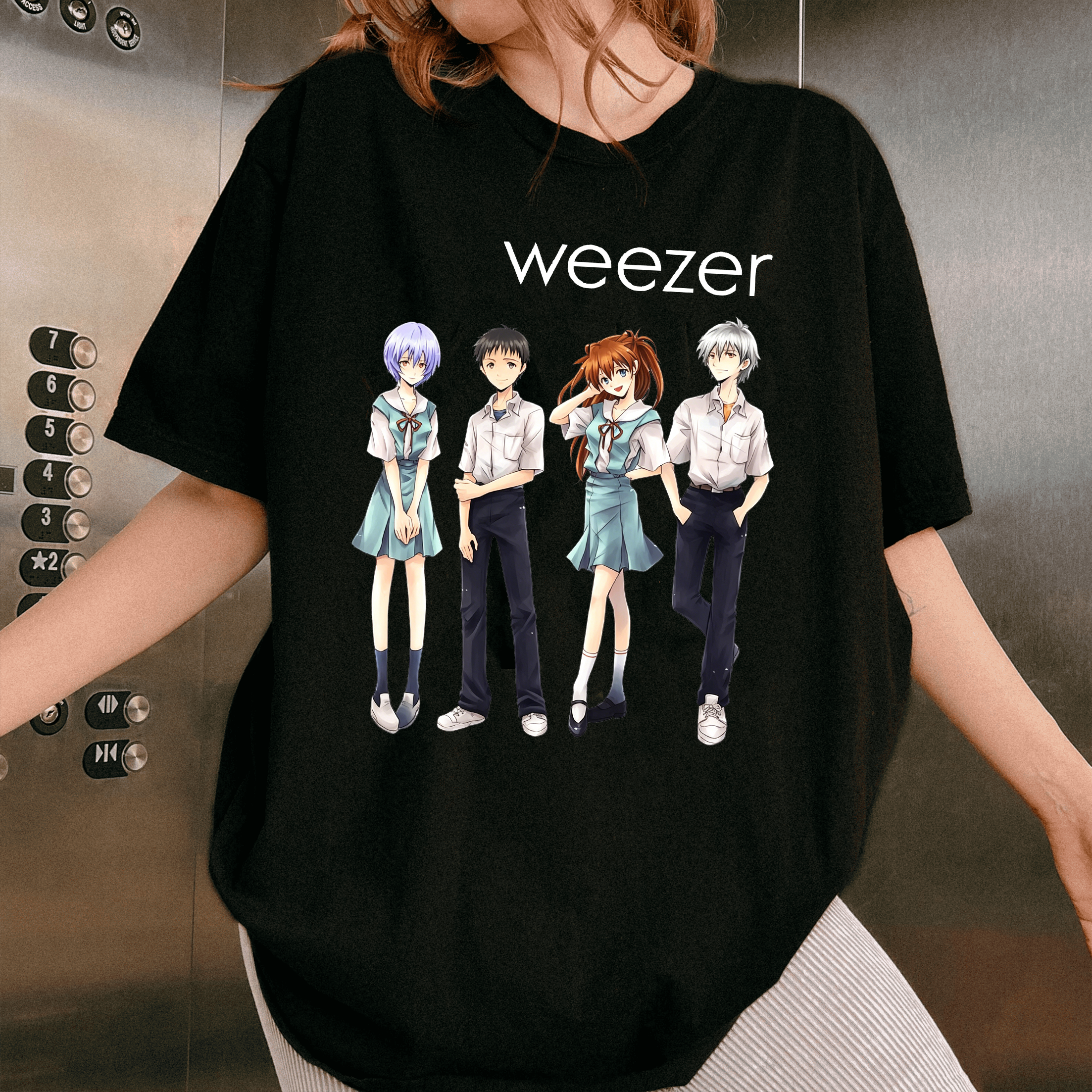 Weezer x Evangelion Meme Anime  Unisex T-shirt/Crewneck/Hoodie