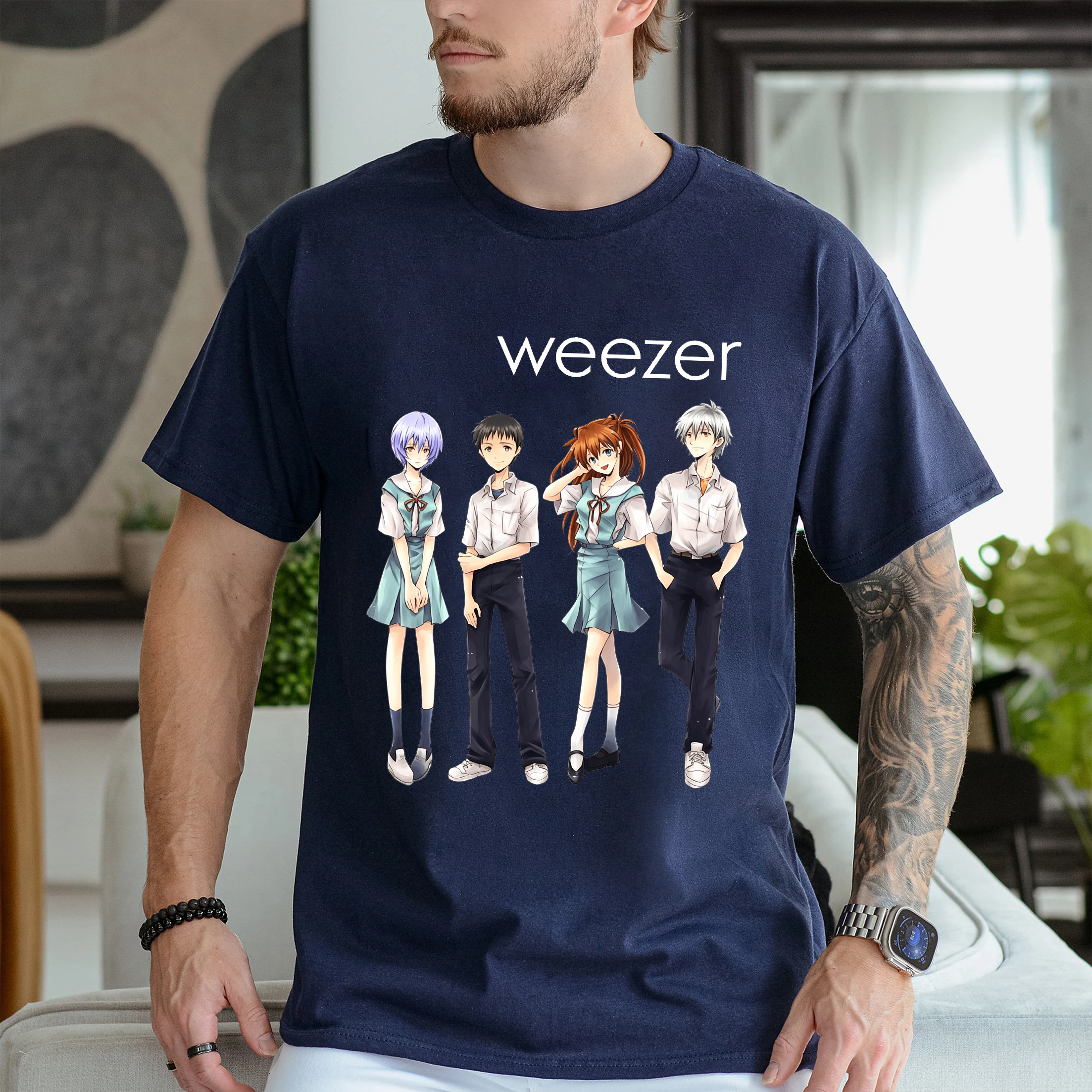 Weezer x Evangelion Meme Anime  Unisex T-shirt/Crewneck/Hoodie
