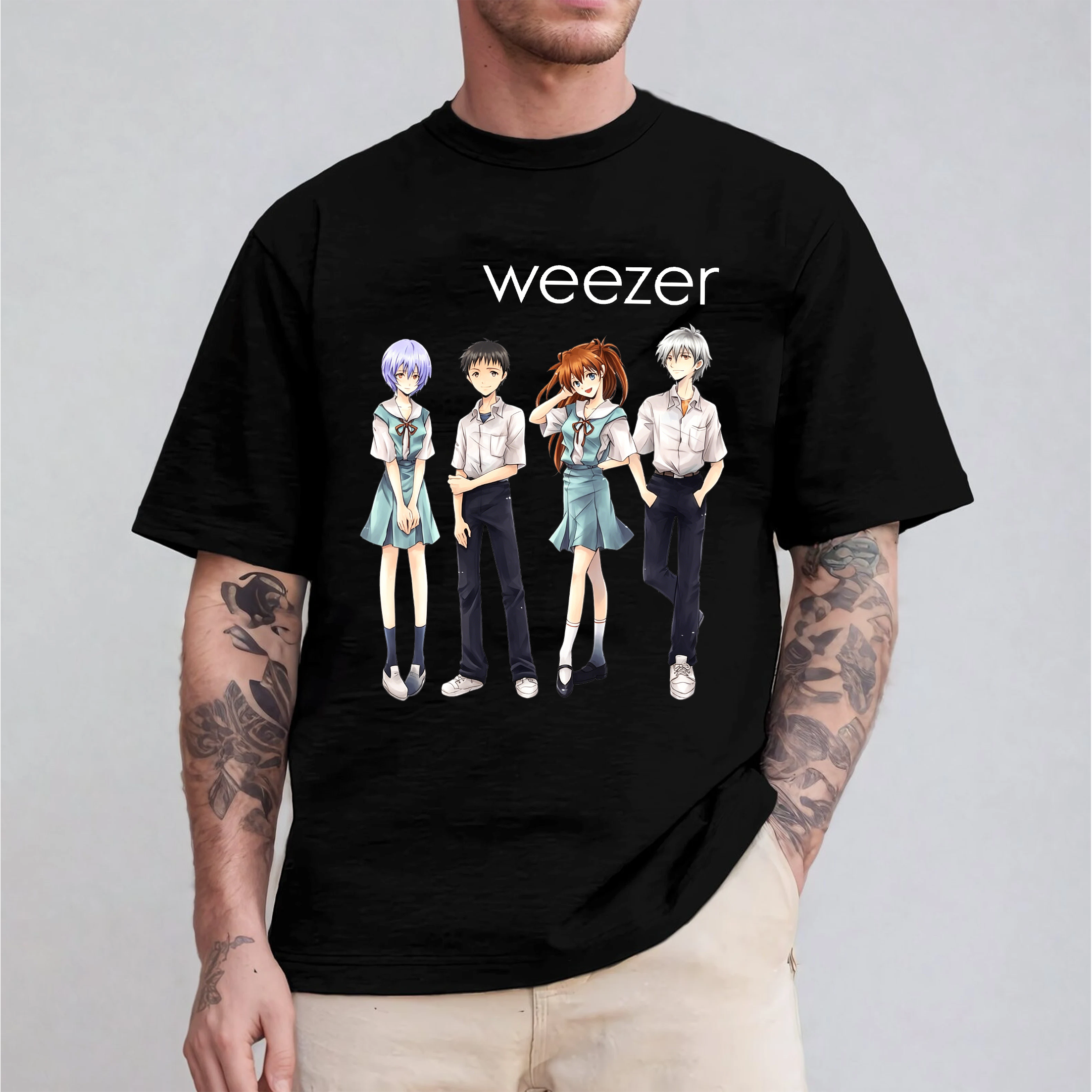 Weezer x Evangelion Meme Anime  Unisex T-shirt/Crewneck/Hoodie