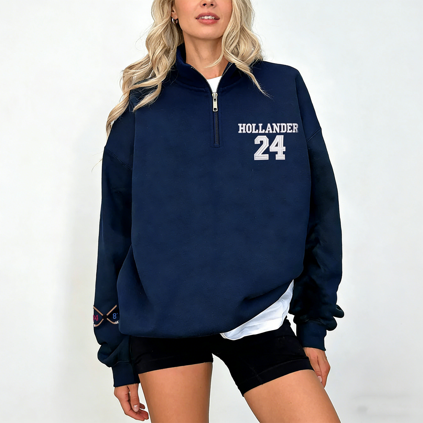 Team Hollanov Embroidered Premium Quarter-Zip Sweater
