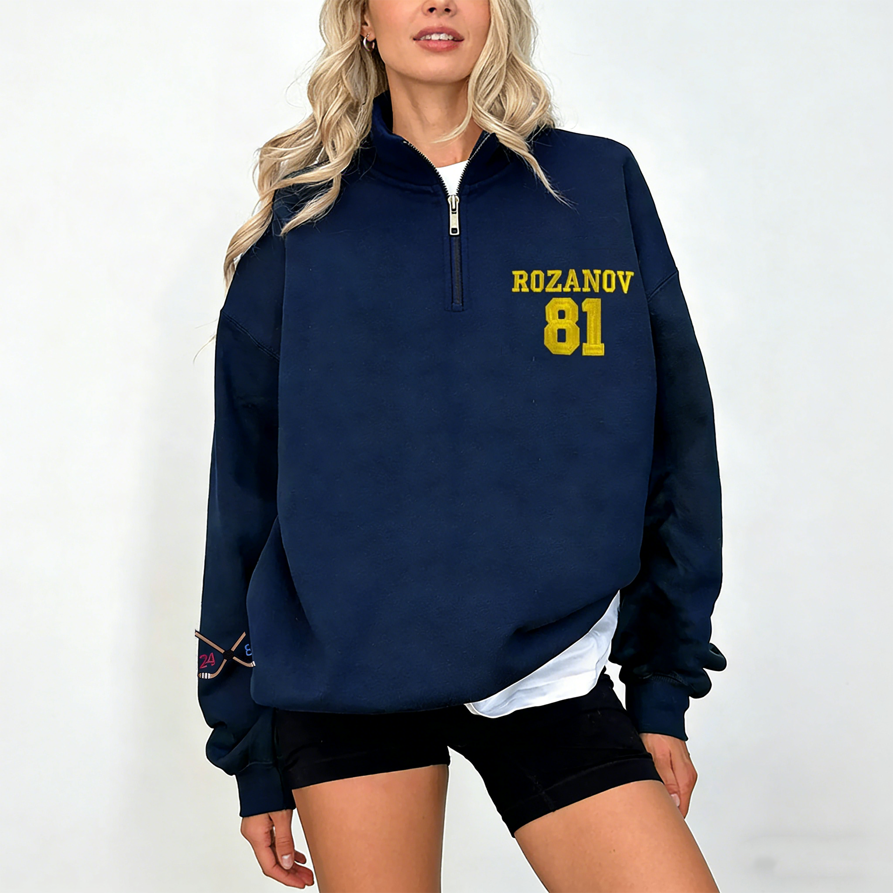 Team Hollanov Embroidered Premium Quarter-Zip Sweater