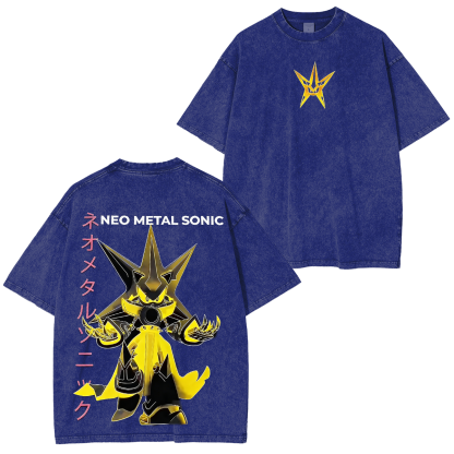 Metal Sonic Anime Oversize Acid Washed T-shirt/Crewneck/Hoodie