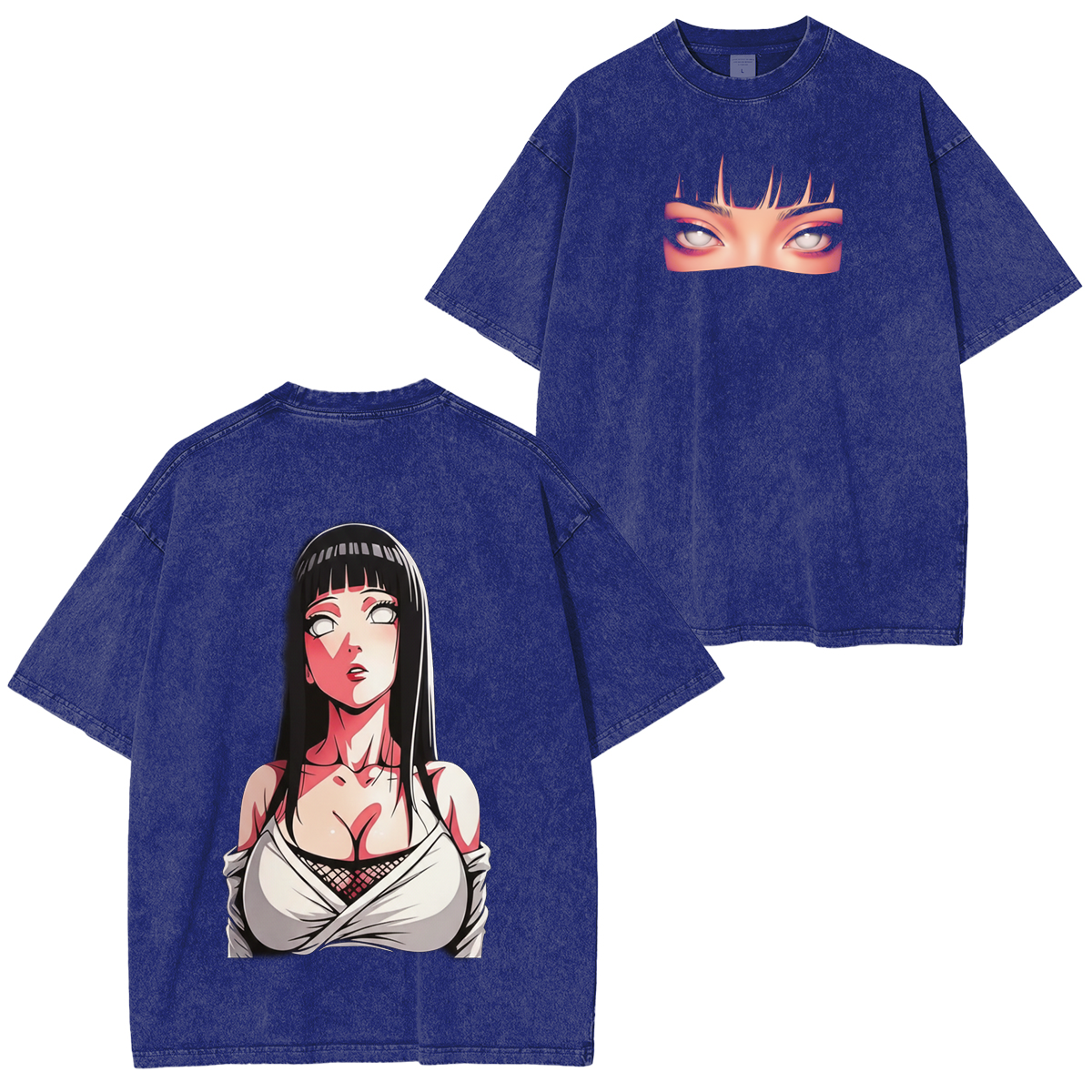 Hinata x Naruto Anime Double Printed Vintage Washed T-shirt/Crewneck/Hoodie