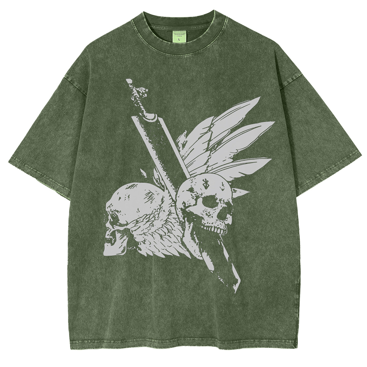 Skull and wings Vintage Washed T-Shirt