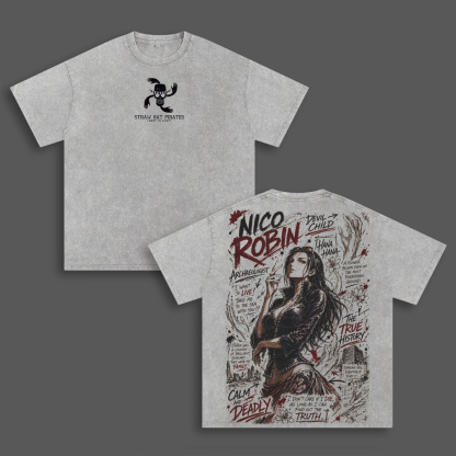 New Official Robin One Piece ILLUSTRATION Washed T-shirt/Crewneck/Hoodie