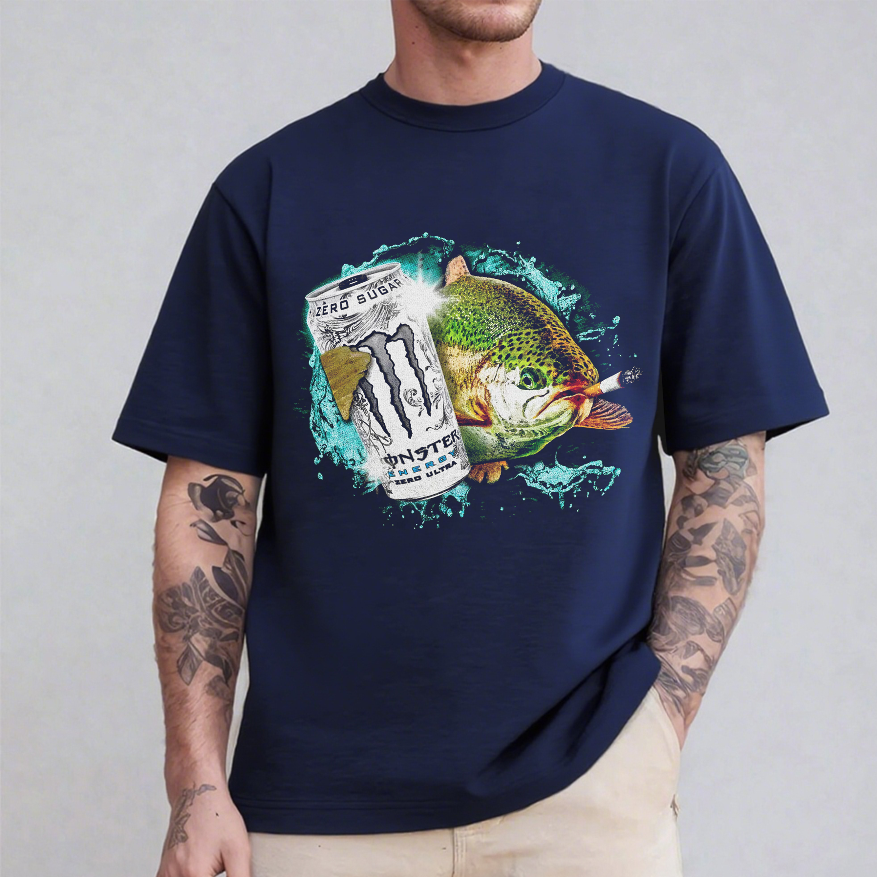 Dope Ass Fish Smoke Monster Beer Oversized T-shirt/Crewneck/Hoodie