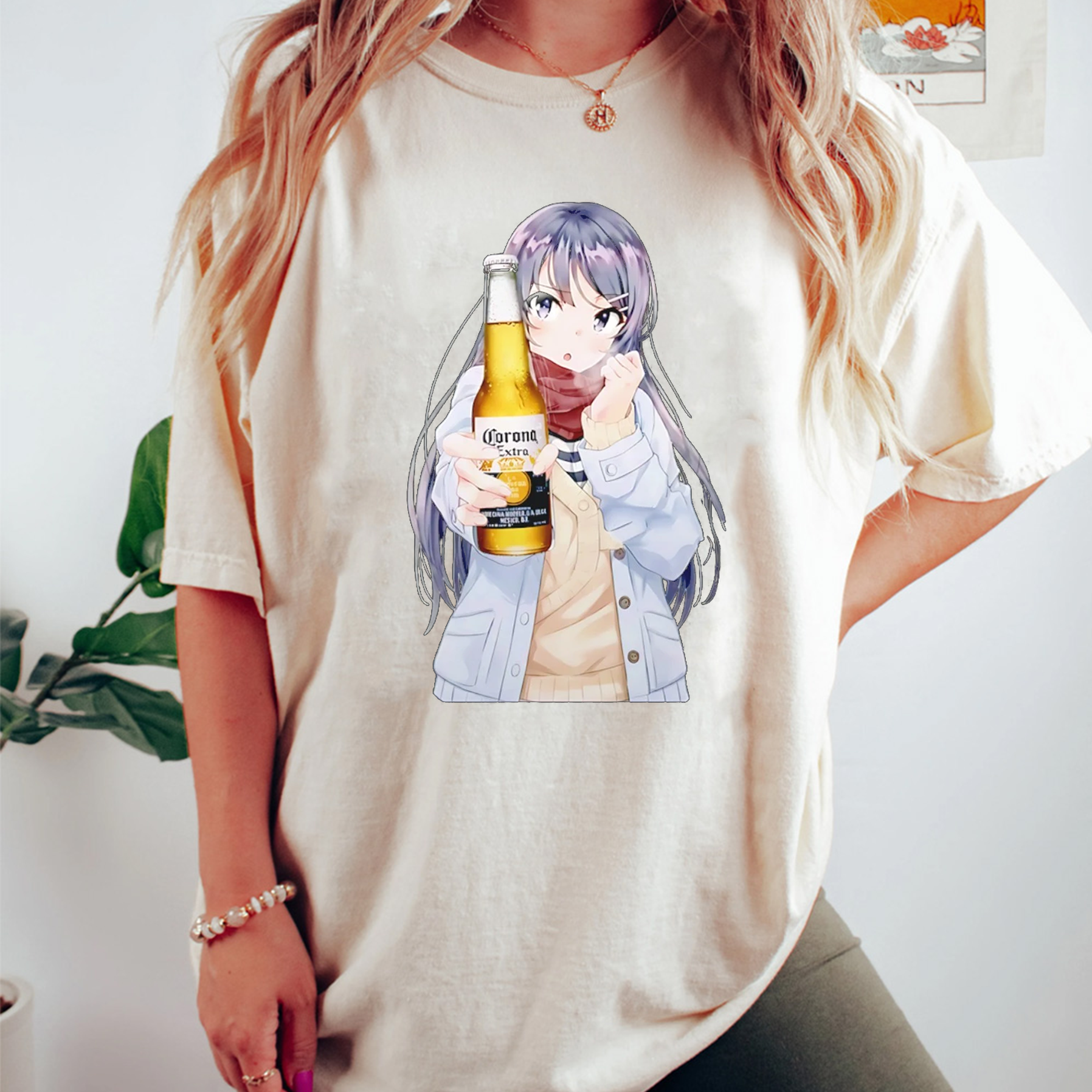 Rabbit Beer Mai Sakurajima Corona Extra Oversized T-shirt/Crewneck/Hoodie