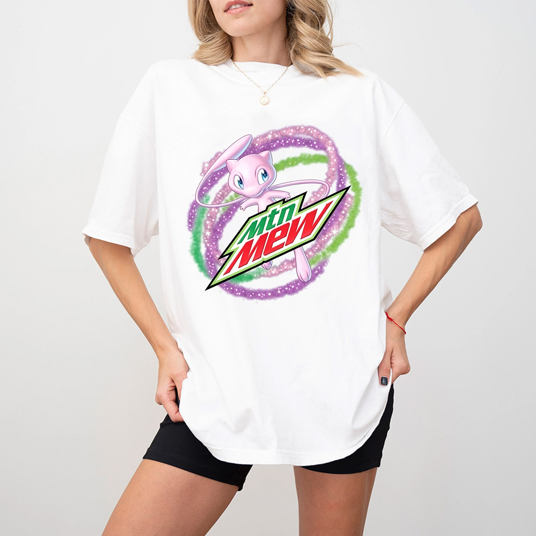 Mew Pokemon Mountain Dew Logo Oversized T-shirt/Crewneck/Hoodie