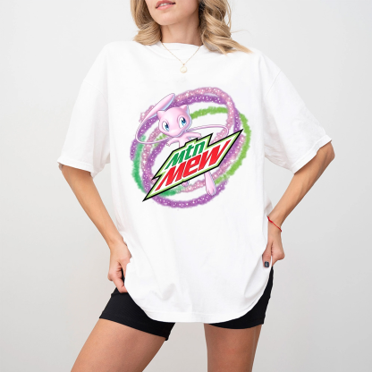 Mew Pokemon Mountain Dew Logo Oversized T-shirt/Crewneck/Hoodie