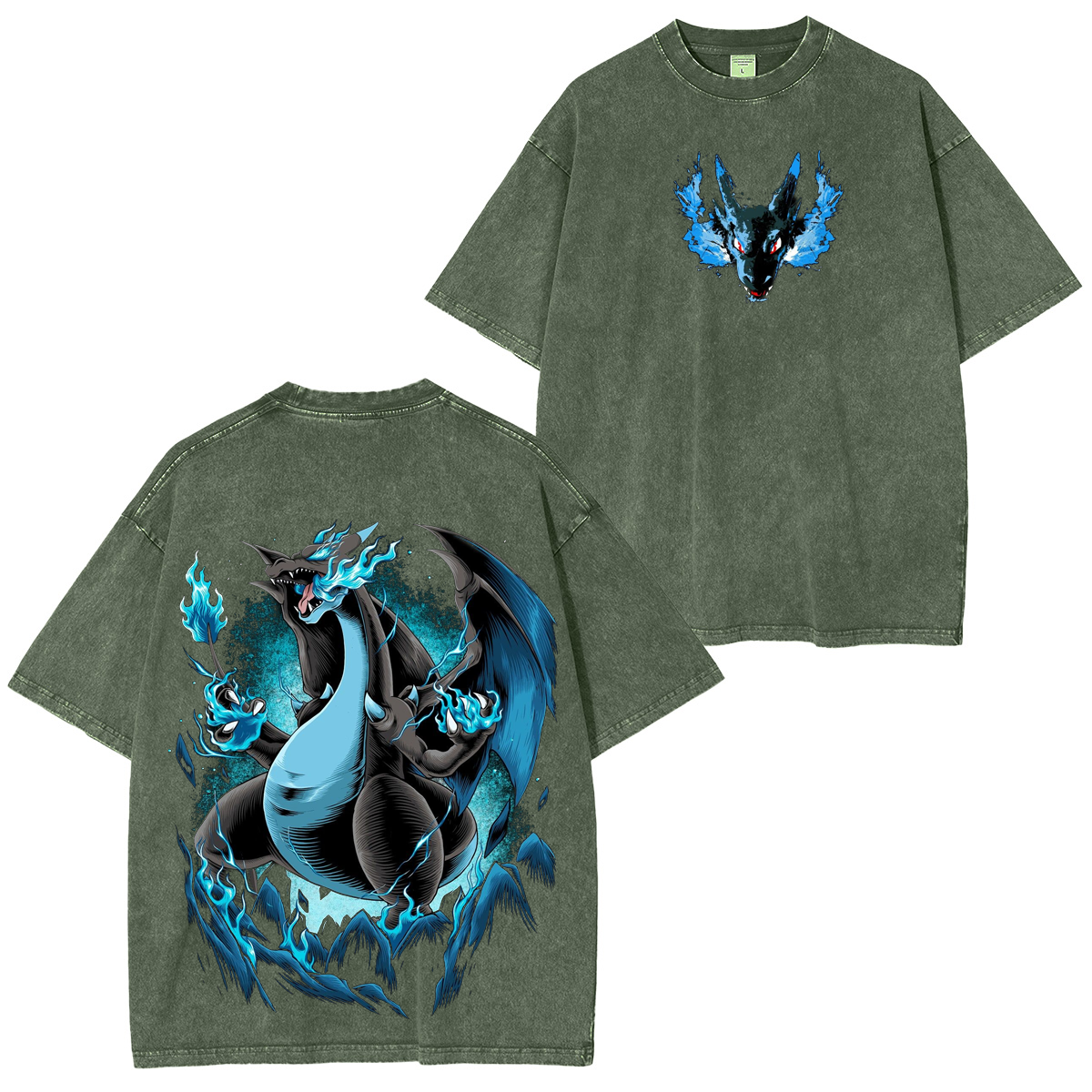 Mega Charizard X Pokemon Vintage Washed T-shirt/Crewneck/Hoodie