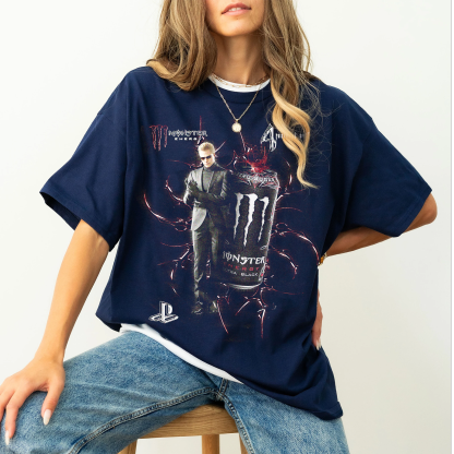 Resident Evil’s Wesker and Monster Energy Oversized T-shirt/Crewneck/Hoodie