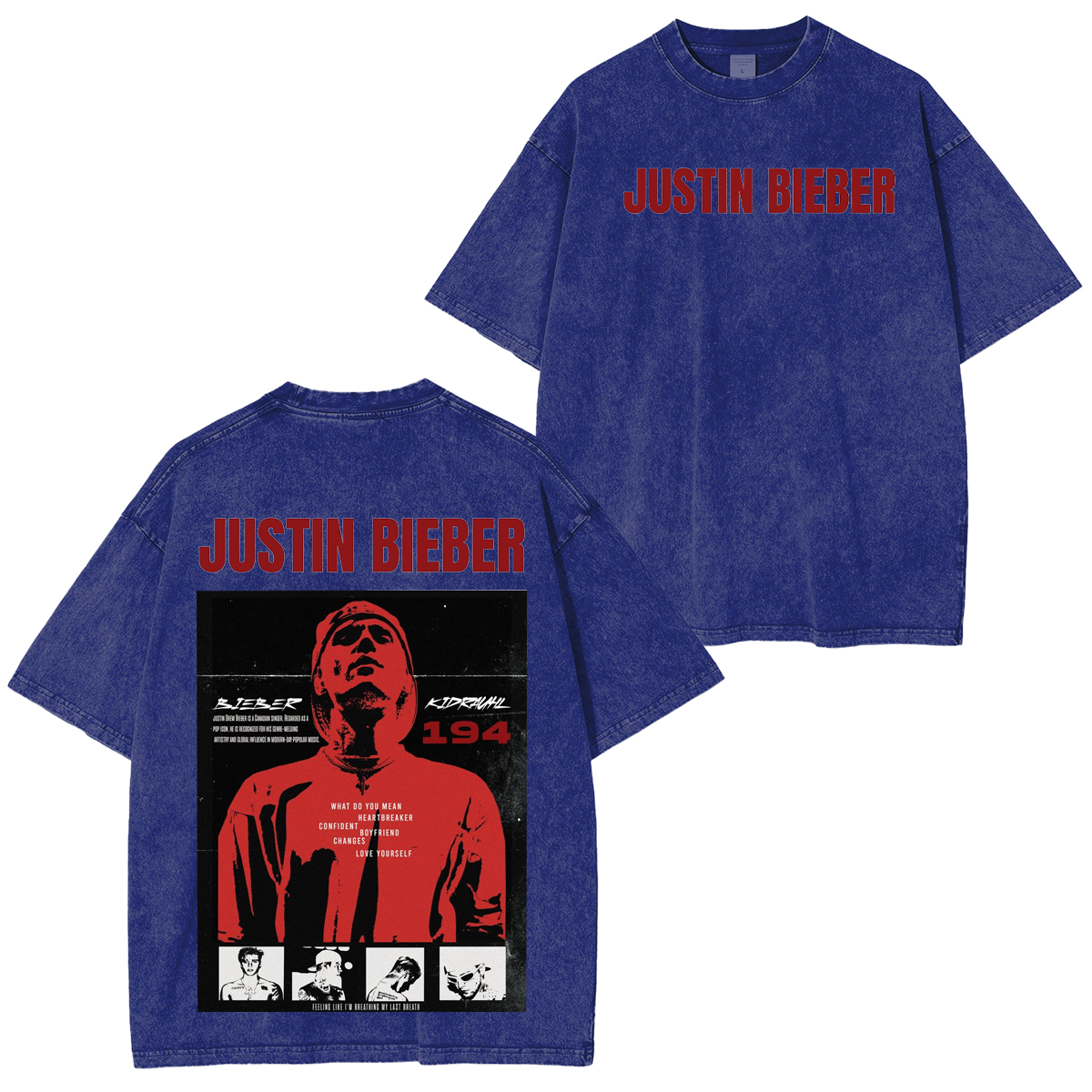 Justin Bieber Oversized Unisex Washed T-Shirt